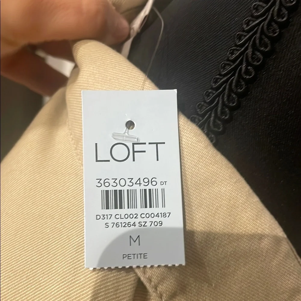 NWT LOFT Tan Long Sleeve Dress with Drawstring Waist - Picture 5 of 8